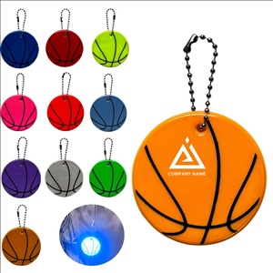 PVC Light Reflective Basketball Pendant Keychain Safety